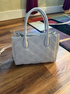 Nine West Quilted Satchel in White